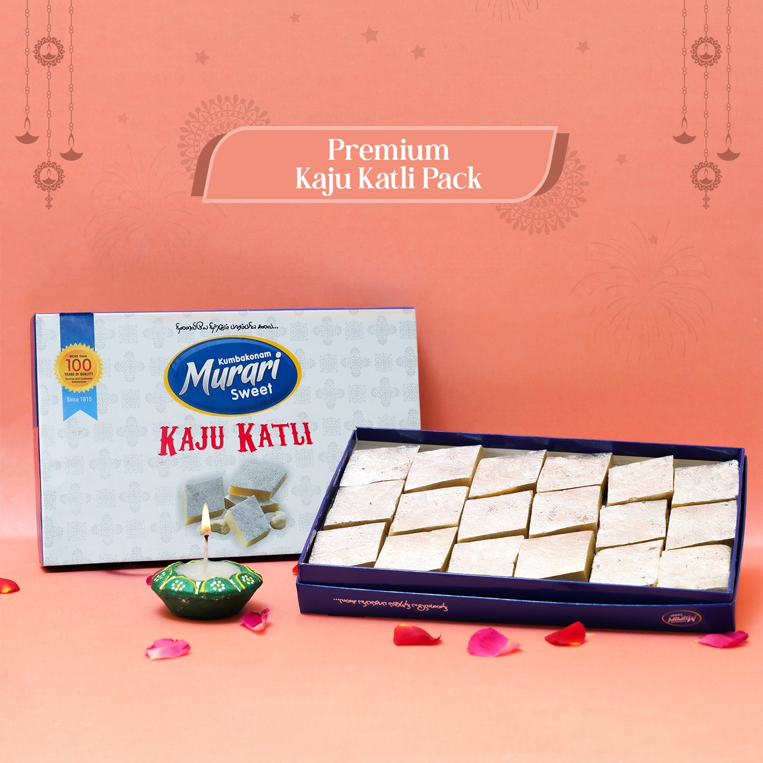 Murari Sweets Premium Kaju Katli Pack smooth cashew delight